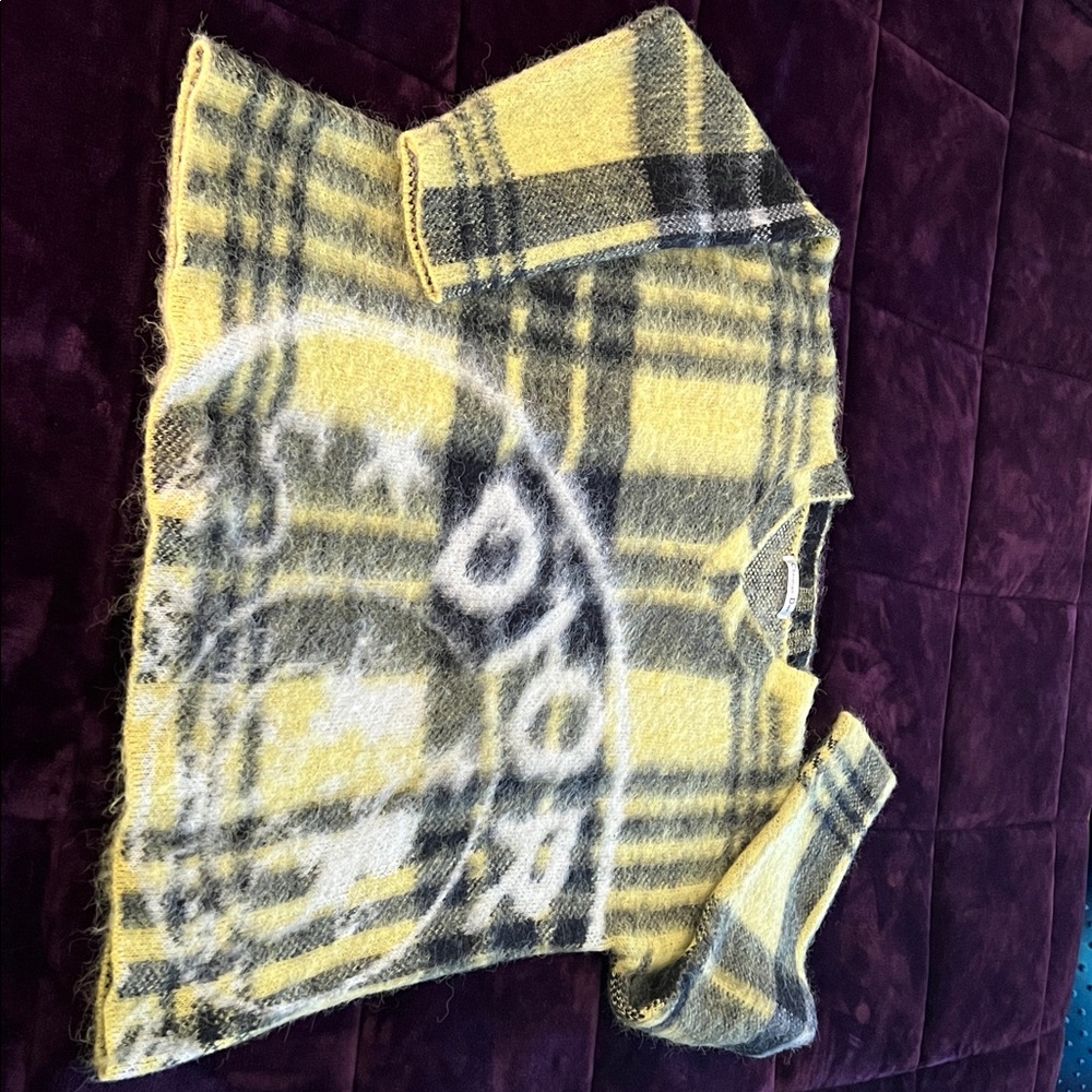 Dior Yellow and Gray Checkered Knit